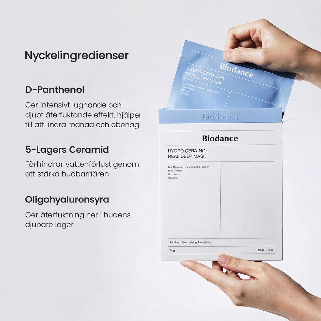 BIODANCE™ Hydro Cera-nol Real Deep Mask — Djup Återfuktning & Hudbarriär-Reparation · K-Beauty Ansiktsmask