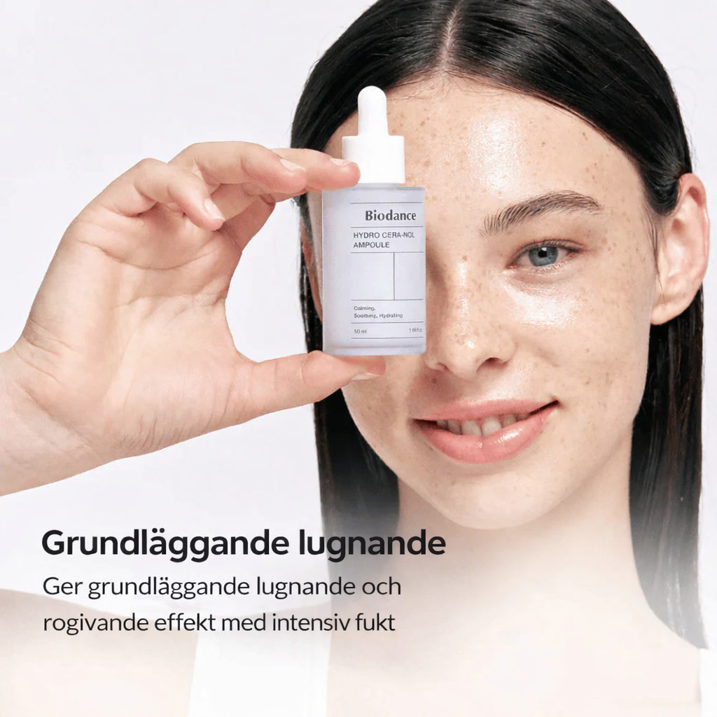 BIODANCE™ Hydro Cera-nol Ampoule 50 ml - Djup återfuktning · Lugnande barriärvård · Stärkt hudkomfort